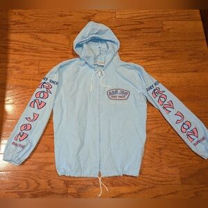 Ron Jon Surf Shop jacket - light blue w/ pink & white - size small - beachy
